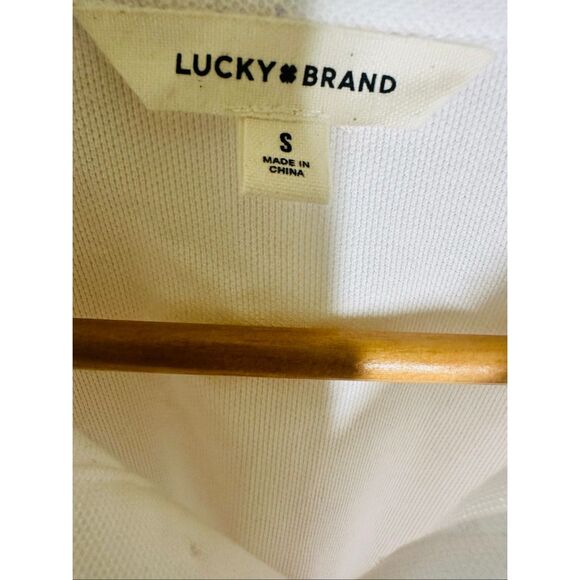 Lucky Brand White Short Sleeve Polo Shirt Size Small New - Picture 3 of 5